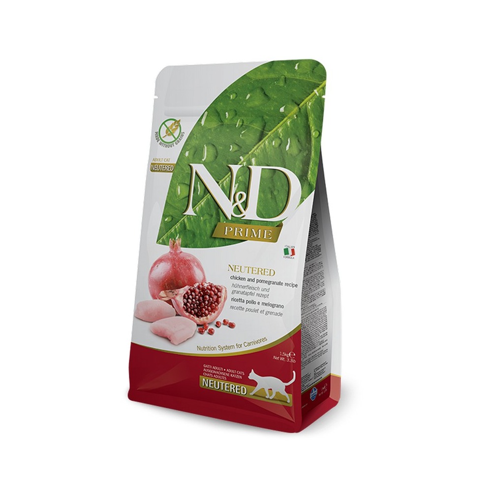 Farmina N&D cat PRIME (GF) adult, neutered, chicken & pomegranate 1,5 kg